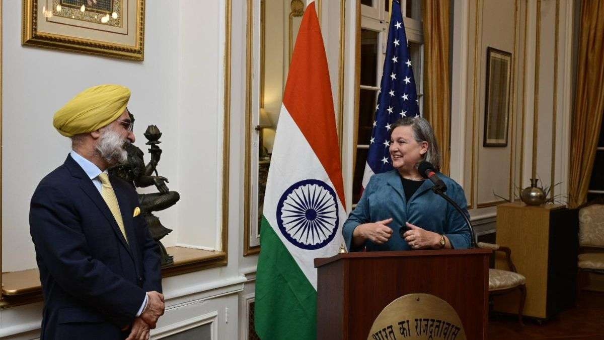 Outgoing Indian Ambassador to US Taranjit Sandhu during a farewell function.