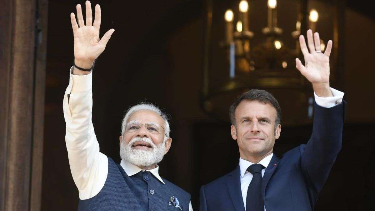 France President Emmanuel Macron with PM Modi during his visit to Paris last year.