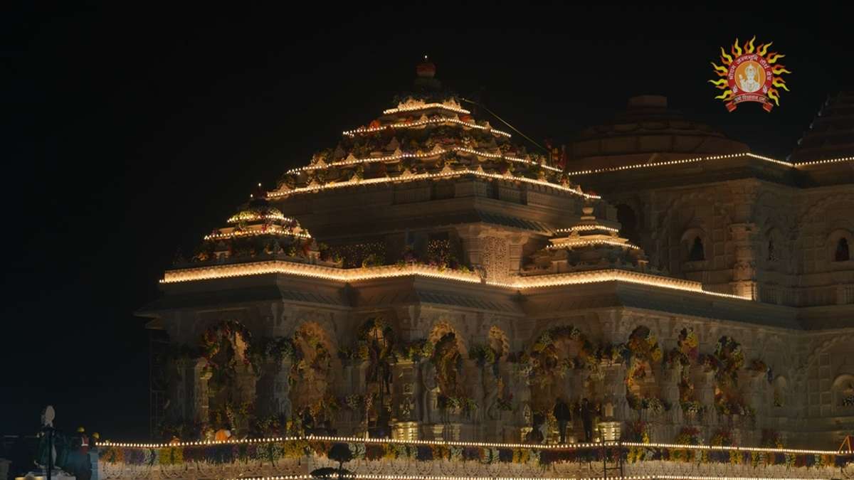 A view of the under-construction Ram Mandir in Ayodhya.