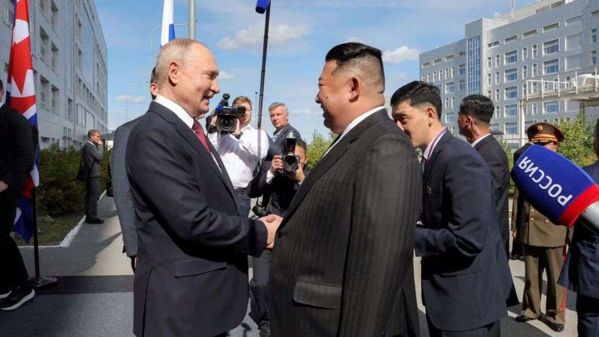 North Korean leader Kim Jong Un with Russia's President Vladimir Putin