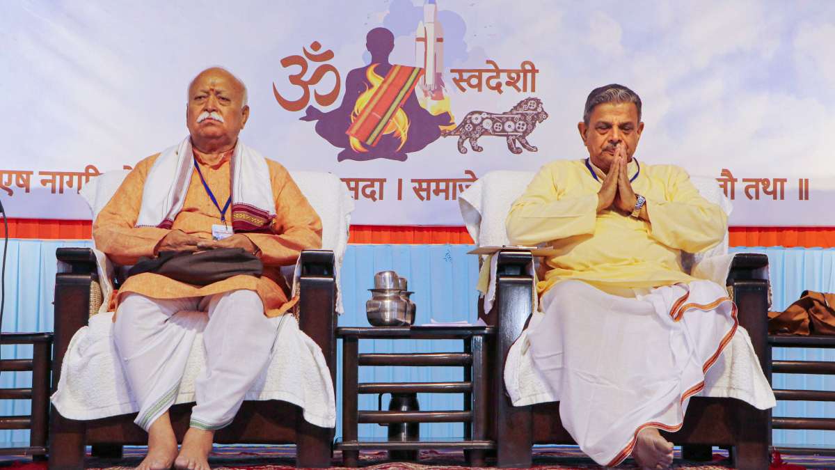 RSS chief Mohan Bhagwat and RSS general secretary