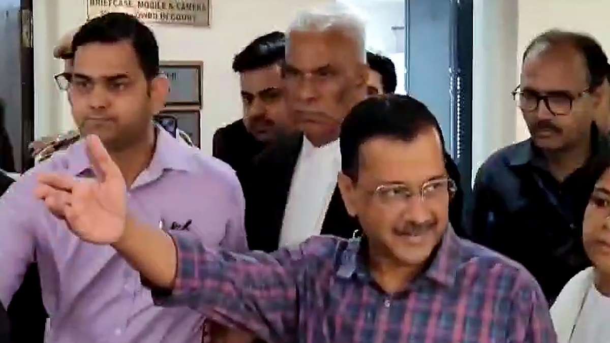 Delhi Chief Minister Arvind Kejriwal comes out of the Rouse