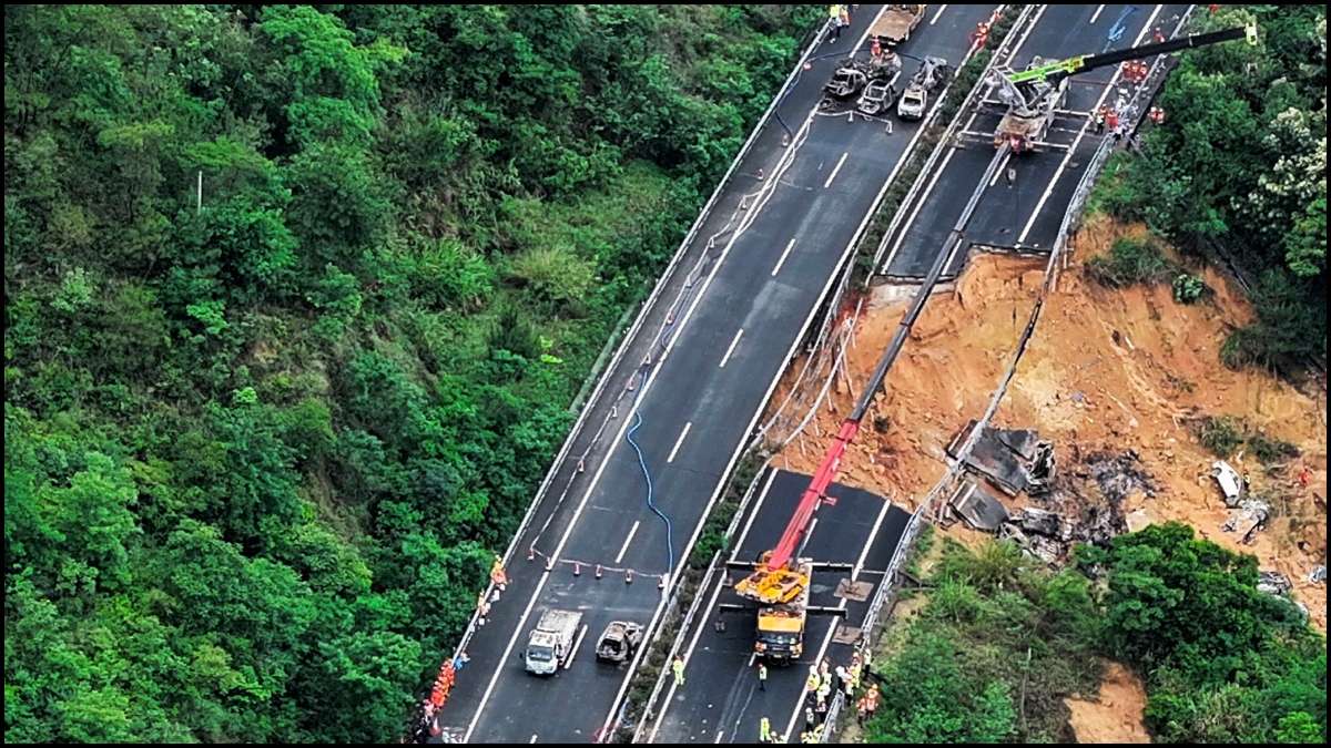 China, highway collapse, Guangdong province