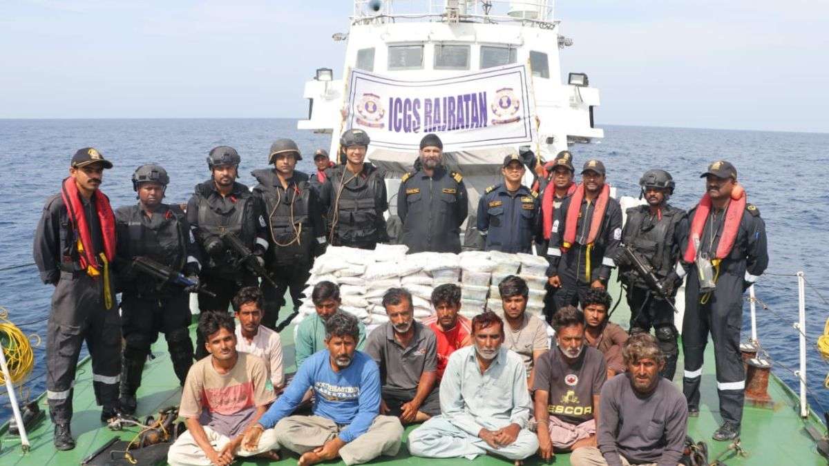 Indian Coast Guard arrests 14 Pakistani nationals with 86 kg drugs off Gujarat coast