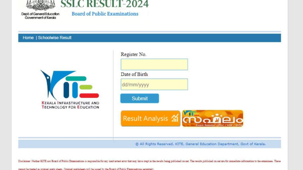 Kerala SSLC Result 2024 released on results.kite.kerala.gov.in, check