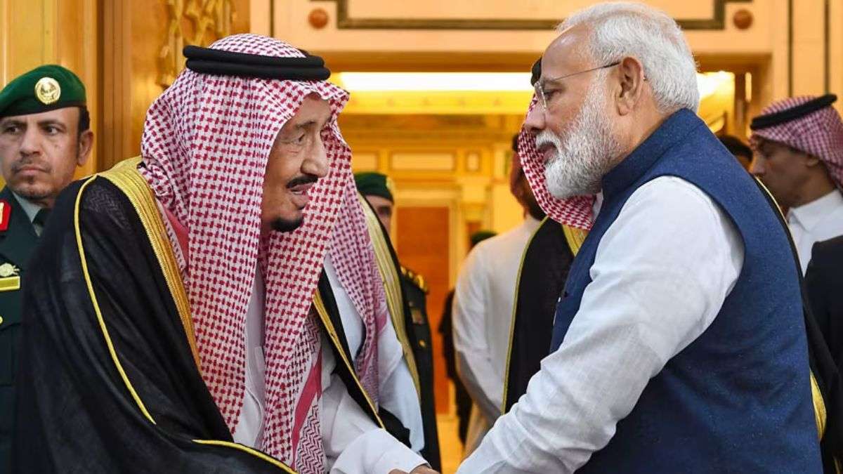 PM Narendra Modi meets King Salman bin Abdulaziz Al Saud in Riyadh, Saudi Arabia in 2019. 
