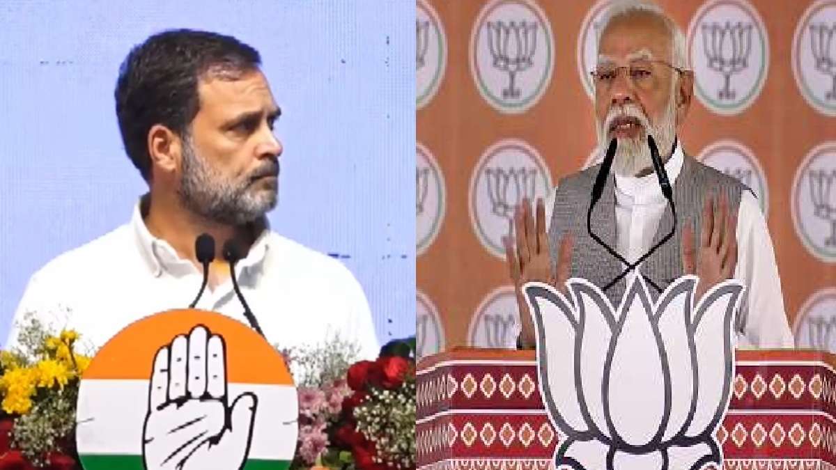 Congress leader Rahul Gandhi and PM Modi