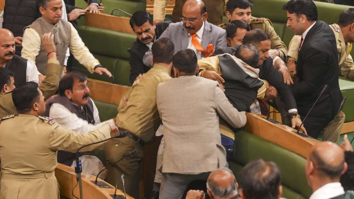 Uproar breaks out in J&K assembly for second day