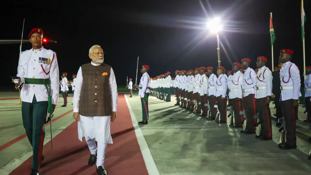 PM Modi arrives in Guyana on last leg of three-nation visit