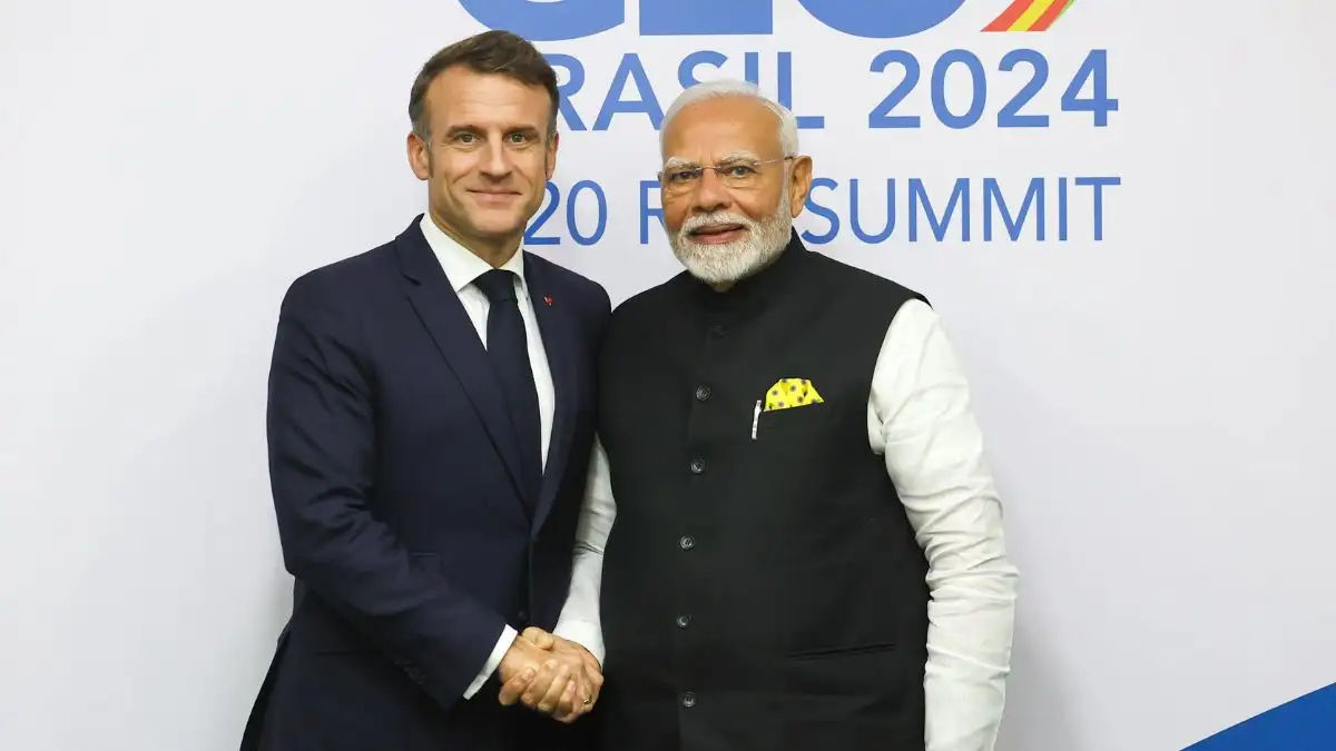 French President Emmanuel Macron with PM Modi at G20 Summit