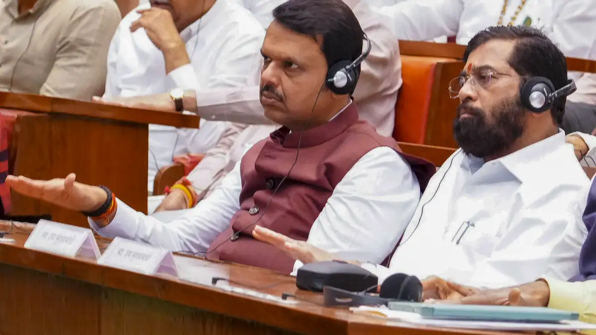 Devendra Fadnavis with Eknath Shinde.