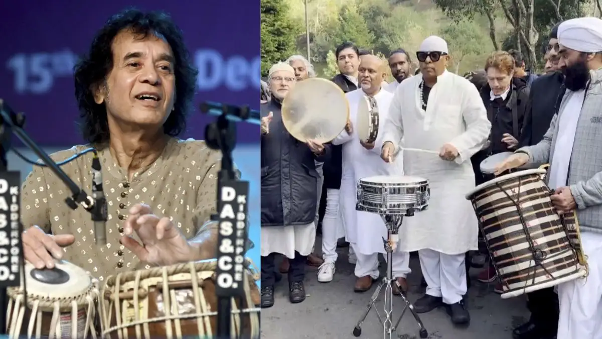 Drummer Anandan Sivamani attended the funeral of Zakir Hussain in the US city