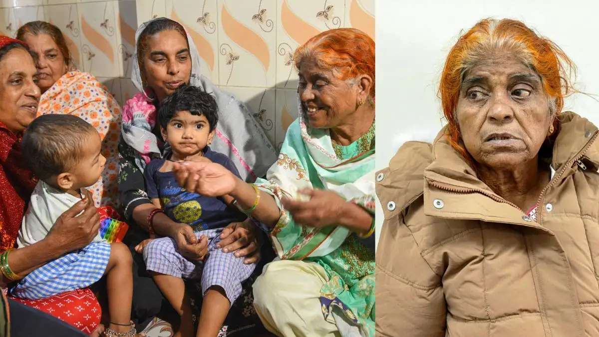 Hamida Bano, an Indian woman who was living in Pakistan for the last 22 years, at her residence afte