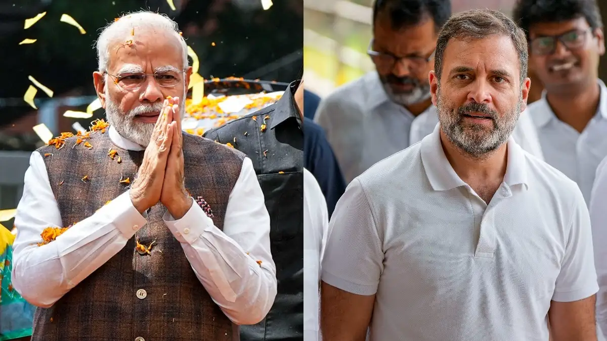 PM Modi meets Rahul Gandhi, Mallikarjun Kharge in his office in Parliament