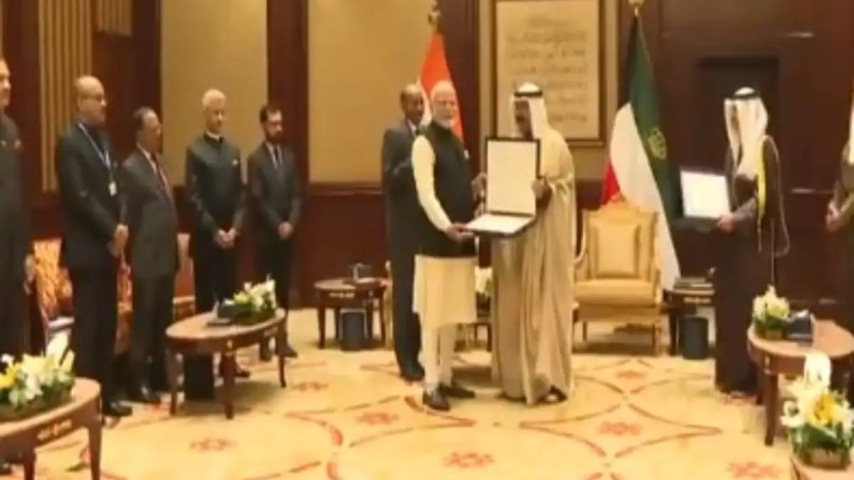 Kuwait bestows its highest honour 'The Order of Mubarak Al Kabeer' to PM Modi