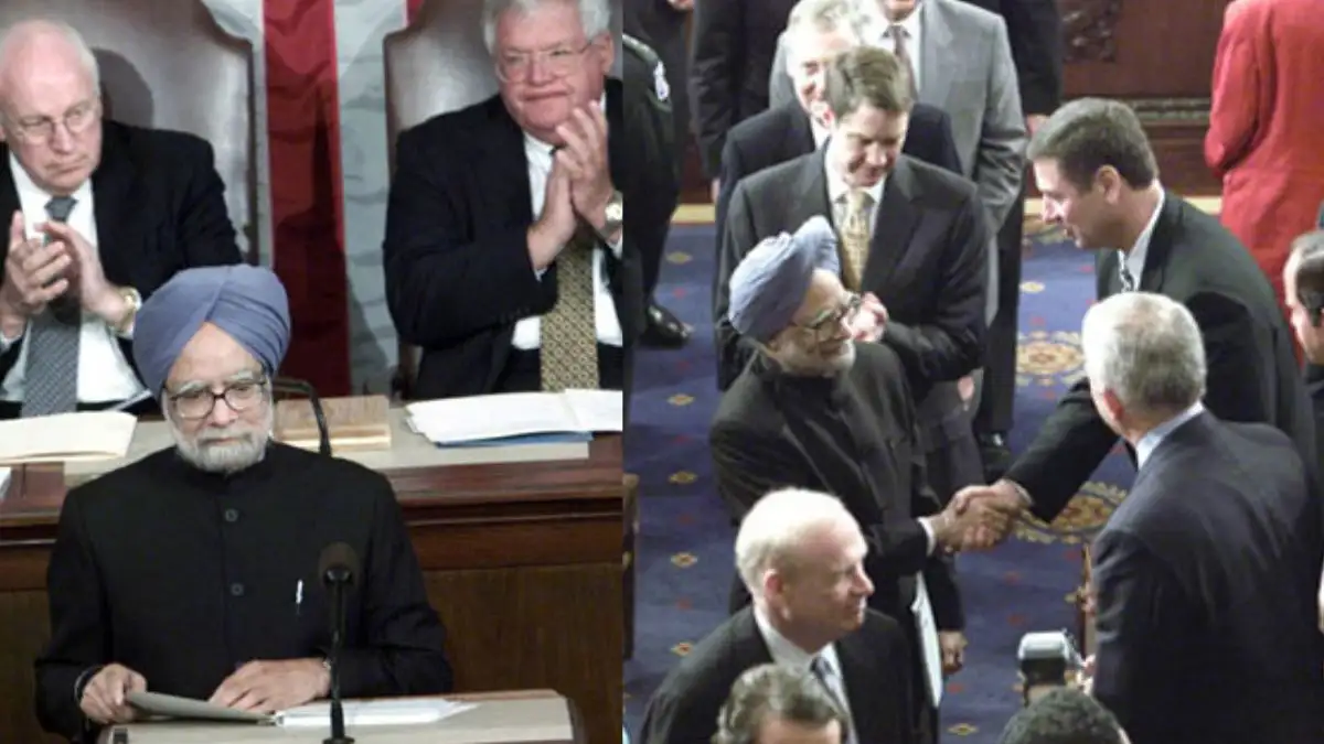 The then-Prime Minister Dr. Manmohan Singh addressing the Joint meeting of the US Congress at Great 