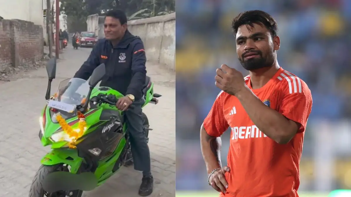 Rinku Singh gifts spots bike to father