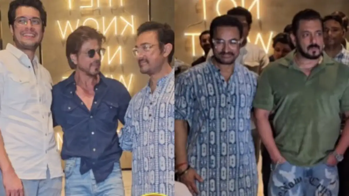 Salman, Shah Rukh and Aamir come together for Junaid Khan-Khushi Kapoor’s Loveyapa screening – India TV