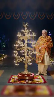 PM Modi lights 'Ram Jyoti' at his residence