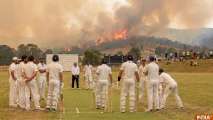 Cricketers pause match, rush to help people after wildfire breaks out near stadium