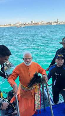 PM Modi dives down to submerged city of Dwarka: Glimpse from his Gujarat visit 