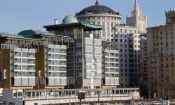   The British Embassy building, foreground, with the