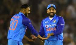 Rohit Sharma and Axar Patel - A still from the 1st T20I 