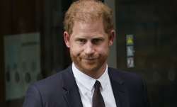 Prince Harry as he stepped into the courtroom witness box