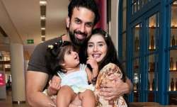 Charu Asopa and Rajeev sen with their daughter