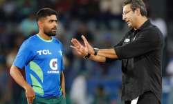 Babar Azam and Wasim Akram during Asia Cup tournament in
