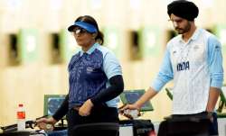 India's Sarabjot Singh and Divya Thadigolin 10m air pistol