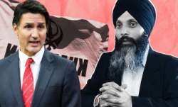 Canadian PM Justin Trudeau (L) and Khalistani terrorist Hardeep Singh Nijjar (R). 