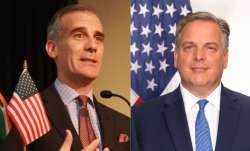 United States Ambassador to India, Eric Garcetti (L) and