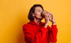 Woman drinking coffee