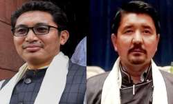 Sitting BJP Ladakh MP Jamyang Tsering Namgyal (Left) and