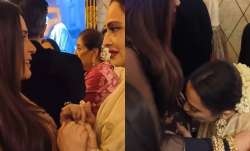 Rekha kisses baby bump of Richa Chadha