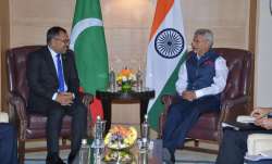 External Affairs Minister Dr S Jaishankar met his visiting Maldivian counterpart Moosa Zameer in New