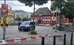 Police cordon off the site of the attack in Mannheim,