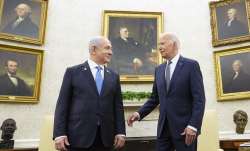 Israel PM Benjamin Netanyahu with US President Joe Biden.  