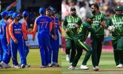 India and Pakistan cricket teams.
