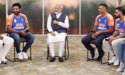 PM Narendra Modi with Rahul Dravid