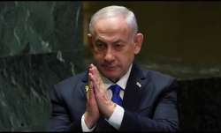 Israeli Prime Minister Benjamin Netanyahu gestures in the