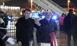 PM Modi with Emmanuel Macron