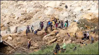 Papua new Guinea landslide, rescue efforts