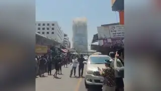 An under-construction skyscraper collapsed following the