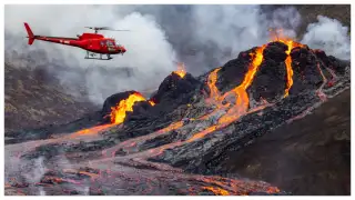A massive volcanic eruption restarted in&nbsp;Iceland w