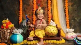 Krishna Janmashtami baby boy photo shoot