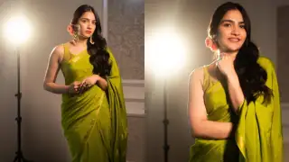 Rukmini Vasanth's green saree