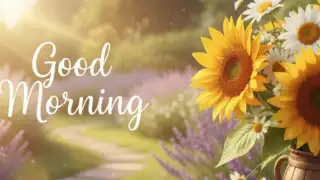 Good morning flower images with yellow sunflowers