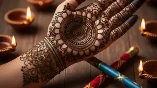 Navratri special mehndi design on palm